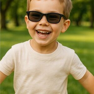 Kids Black Rectangle Sunglasses – Toddler/Small Child Size – Excellent Condition